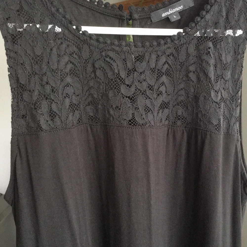 NWOT Black lace tank top